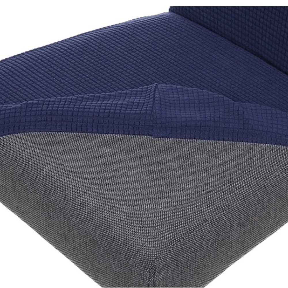 Set of 3 Navy Stretch Dining Chair Covers - Smiry